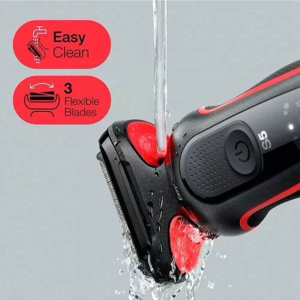 Електрична бритва BRAUN Series 5 Wet&Dry (51-R1000s) (Black/Red)